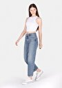 thumb-Afficher les détails de 884 Lauren Pantalon    En Jean Straight Fit Femme