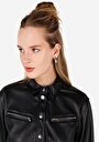 thumb-Afficher les détails de Chemise À Manches Longues Noir Regular Fit Droit Polyester Femme