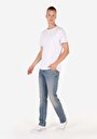 thumb-Afficher les détails de 044 Karl Pantalon Bleu Straight Leg Low Rise En  Straight Fit Homme