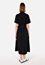 thumb-Afficher les détails de Robe Noir Regular Fit Manches Courtes Mdi Sergé Femme