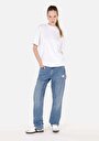 thumb-Afficher les détails de 945 Daisy Pantalon Bleu   En  Straight Fit Femme
