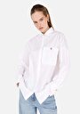 thumb-Afficher les détails de Chemise À Manches Longues Blanc Relaxed Fit Droit Popeline Femme