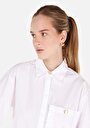 thumb-Afficher les détails de Chemise À Manches Longues Blanc Relaxed Fit Droit Popeline Femme
