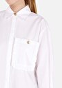 thumb-Afficher les détails de Chemise À Manches Longues Blanc Relaxed Fit Droit Popeline Femme