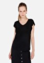 thumb-Afficher les détails de T-shirt À Manches Courtes Noir Regular Fit Droit Femme