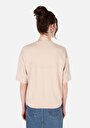 thumb-Afficher les détails de T-shirt À Manches Courtes Beige Regular Fit Droit Femme