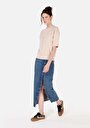thumb-Afficher les détails de T-shirt À Manches Courtes Beige Regular Fit Droit Femme