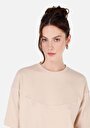 thumb-Afficher les détails de T-shirt À Manches Courtes Beige Regular Fit Droit Femme