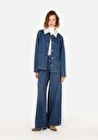 thumb-Afficher les détails de Veste De Blazer Bleu Regular Fit Manches Longues  Femme