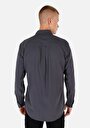 thumb-Afficher les détails de Chemise À Manches Longues Anthracite Regular Fit Droit Gabardine Homme