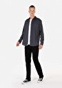 thumb-Afficher les détails de Chemise À Manches Longues Anthracite Regular Fit Droit Gabardine Homme
