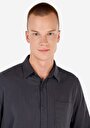 thumb-Afficher les détails de Chemise À Manches Longues Anthracite Regular Fit Droit Gabardine Homme