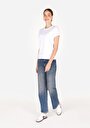 thumb-Afficher les détails de 880 Elisa Pantalon Bleu Straight Leg Medium Rise En Jean Straight Fit Femme