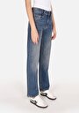 thumb-Afficher les détails de 880 Elisa Pantalon Bleu Straight Leg Medium Rise En Jean Straight Fit Femme