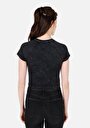 thumb-Afficher les détails de T-shirt À Manches Courtes Anthracite Slim Fit Imprimé Femme