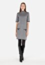 thumb-Afficher les détails de Robe Gris Regular Fit Manches Courtes   Femme