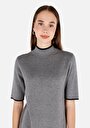 thumb-Afficher les détails de Robe Gris Regular Fit Manches Courtes   Femme