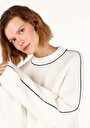 thumb-Afficher les détails de Pull Ecru Regular Fit Manches Longues  Femme