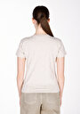 thumb-Afficher les détails de T-shirt À Manches Courtes Beige Slim Fit Imprimé Femme