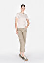 thumb-Afficher les détails de T-shirt À Manches Courtes Beige Slim Fit Imprimé Femme