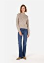 thumb-Afficher les détails de Pull Beige Slim Fit Manches Longues  Femme