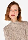 thumb-Afficher les détails de Pull Beige Slim Fit Manches Longues  Femme