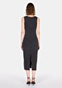 thumb-Afficher les détails de Robe Anthracite Slim Fit Sans Manches Mdi Côtelé Femme