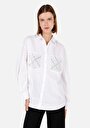 thumb-Afficher les détails de Chemise À Manches Longues Blanc Relaxed Fit Droit Popeline Femme