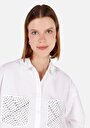 thumb-Afficher les détails de Chemise À Manches Longues Blanc Relaxed Fit Droit Popeline Femme
