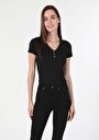 thumb-Afficher les détails de T-shirt À Manches Courtes Noir   Femme