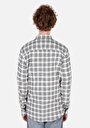 thumb-Afficher les détails de Chemise À Manches Longues Ecru Slim Fit Plaid Sergé Homme