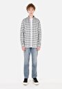 thumb-Afficher les détails de Chemise À Manches Longues Ecru Slim Fit Plaid Sergé Homme