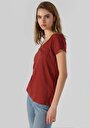 thumb-Afficher les détails de T-shirt À Manches Courtes Rouge Regular Fit  Femme