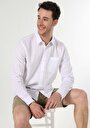 thumb-Afficher les détails de Chemise À Manches Longues Blanc Comfort Fit Rayé Ratière Homme