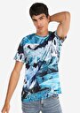 thumb-Afficher les détails de T-shirt À Manches Courtes Bleu   Homme