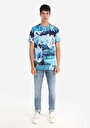 thumb-Afficher les détails de T-shirt À Manches Courtes Bleu   Homme