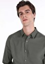 thumb-Afficher les détails de Chemise À Manches Longues Kaki Slim Fit   Homme