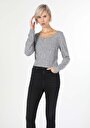 thumb-Afficher les détails de T-shirt À Manches Longues Gris Slim Fit  Femme