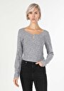 thumb-Afficher les détails de T-shirt À Manches Longues Gris Slim Fit  Femme