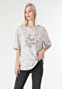 thumb-Afficher les détails de T-shirt À Manches Courtes Ecru Comfort Fit  Femme