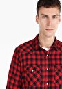 thumb-Afficher les détails de Chemise À Manches Longues Rouge Slim Fit   Homme