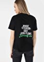 thumb-Afficher les détails de T-shirt À Manches Courtes Noir Comfort Fit Imprimé Femme