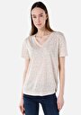 thumb-Afficher les détails de T-shirt À Manches Courtes Beige   Femme