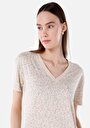 thumb-Afficher les détails de T-shirt À Manches Courtes Beige   Femme