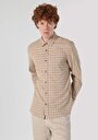 thumb-Afficher les détails de Chemise À Manches Longues Marron Slim Fit Carré Popeline Homme