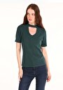 thumb-Afficher les détails de T-shirt À Manches Courtes Vert Slim Fit  Femme