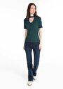 thumb-Afficher les détails de T-shirt À Manches Courtes Vert Slim Fit  Femme