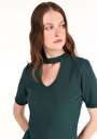 thumb-Afficher les détails de T-shirt À Manches Courtes Vert Slim Fit  Femme