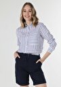 thumb-Afficher les détails de Chemise À Manches Longues Bleu Regular Fit   Femme