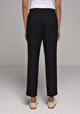 thumb-Afficher les détails de Pantalon Noir Straight Leg High Rise En Sergé Regular Fit Femme